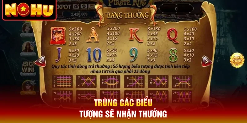 Trùng các biểu tượng sẽ nhận thưởng
